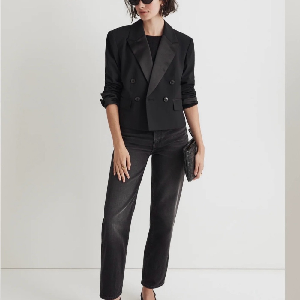 Madewell Cropped Tuxedo Blazer NWT - Picture 2 of 6